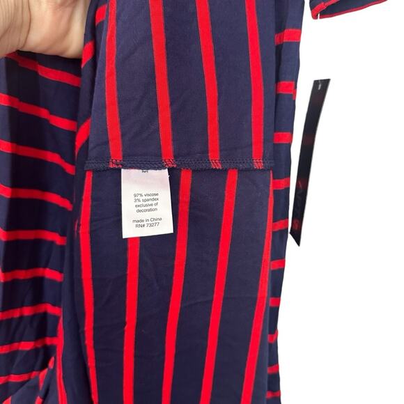 Apt. 9 Women's Blue red Striped twist front maxi dress size XL new with tag - Picture 5 of 6